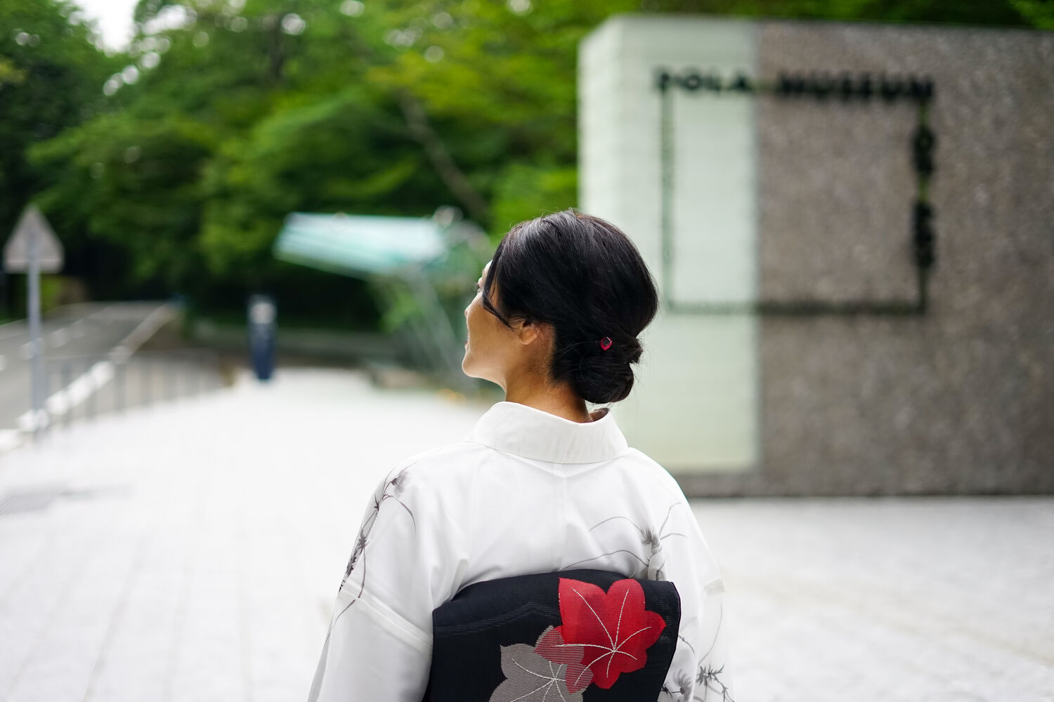 着物で、夏のお出かけ。美術館で。