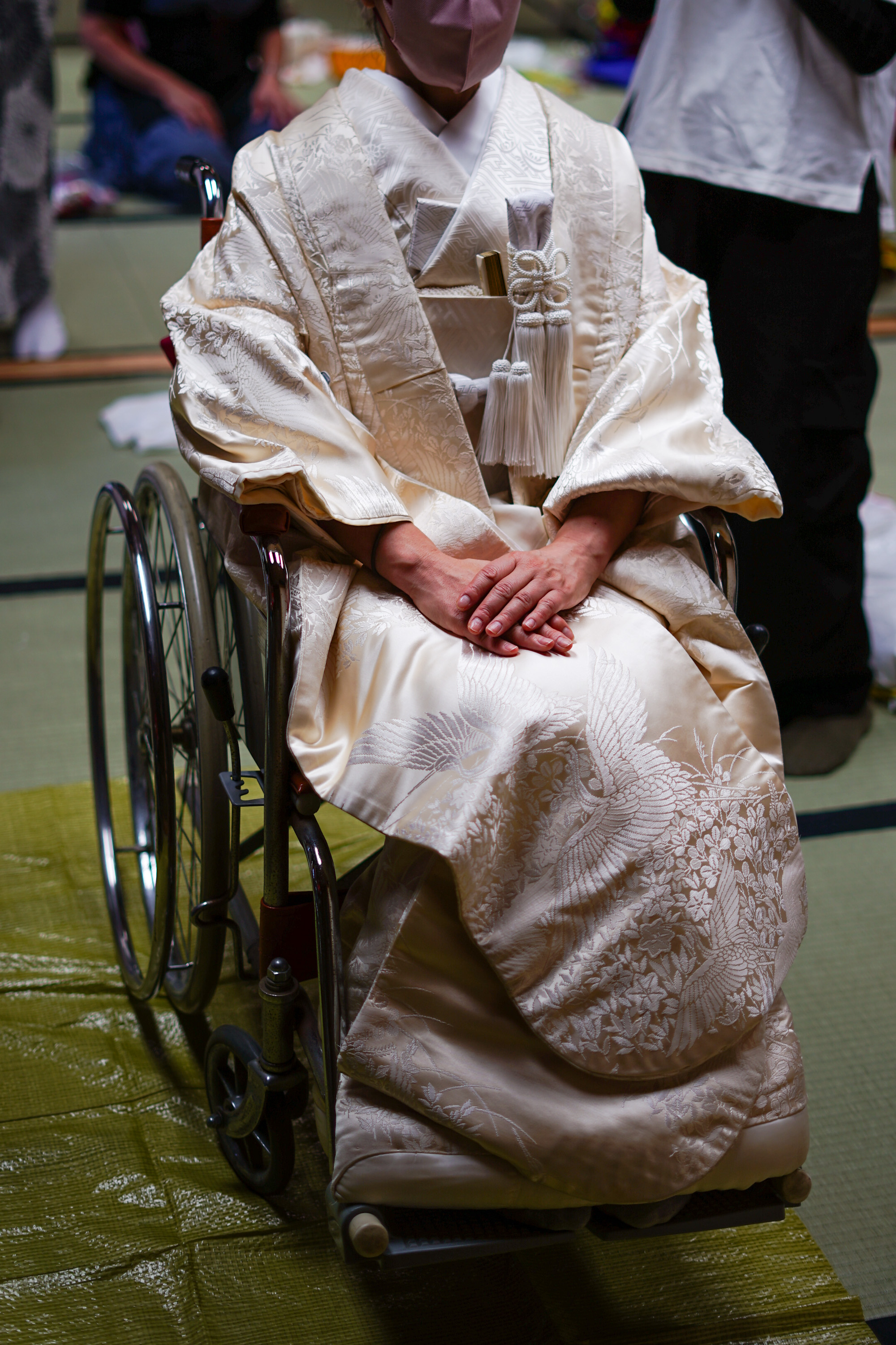車いす着付けの花嫁衣装